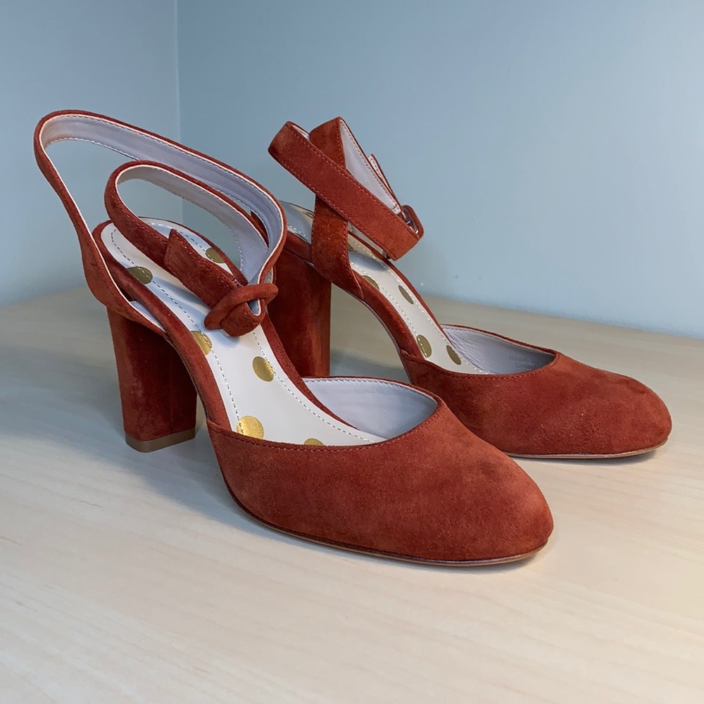 Boden Bessie Maryjane Suede Heels Sz 5.5